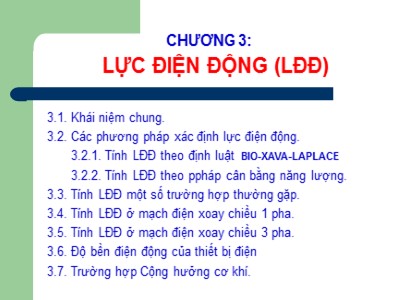 Bài giảng Cơ sở khí cụ điện - Chương 3: Lực điện động (LĐĐ)