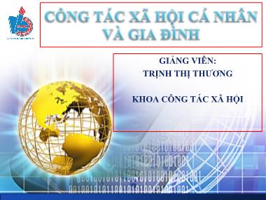 Bài giảng Công tác xã hội - Trịnh Thị Thương