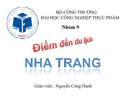 Bài giảng Điểm đến du lịch Nha Trang - Nguyễn Công Danh