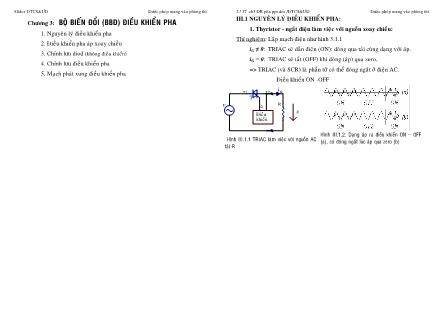Bài giảng Điện tử công suất và ứng dụng - Chương 3: Bộ biến đổi (BBĐ) điều khiển pha