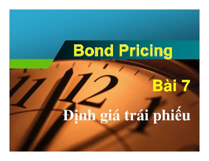 Bài giảng Định giá trái phiếu