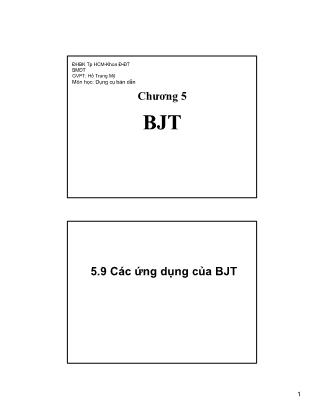 Bài giảng Dụng cụ bán dẫn - Chương 5: BJT (Phần 4)