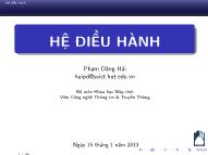 Bài giảng Hệ điều hành - Chương 1: Tổng quan về hệ điều hành - Phạm Hải Đăng