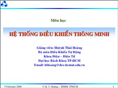 Bài giảng Hệ thống điều khiển thông minh - Chương 1: Tổng quan về điều khiển thông minh