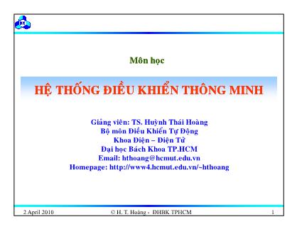 Bài giảng Hệ thống điều khiển thông minh - Chương 2: Lý thuyết cơ sở