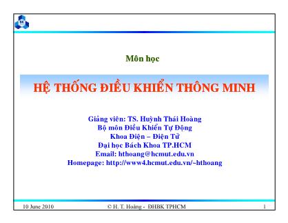 Bài giảng Hệ thống điều khiển thông minh - Chương 5: Điều khiển thích nghi và điều khiển học