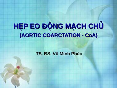 Bài giảng Hẹp eo động mạch - Vũ Minh Phúc