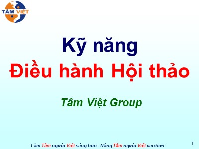 Bài giảng Kỹ năng điều hành hội thảo