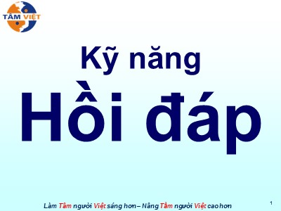 Bài giảng Kỹ năng hồi đáp