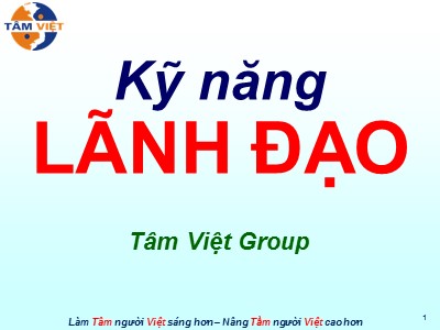 Bài giảng Kỹ năng lãnh đạo