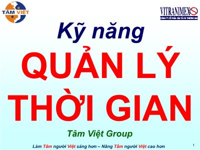 Bài giảng Kỹ năng quản lí thời gian