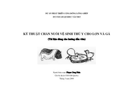 Bài giảng Kỹ thuật chăn nuôi vện sinh thú y cho lợn gà