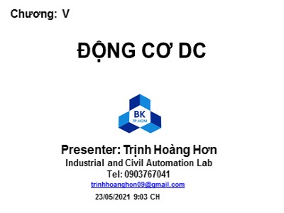 Bài giảng Kỹ thuật điện - Động cơ DC