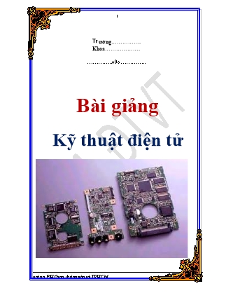 Bài giảng Kỹ thuật điện tử