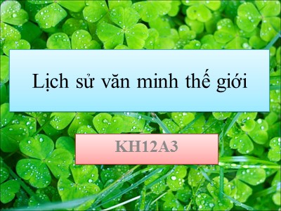 Bài giảng Lịch sử văn minh thế giới