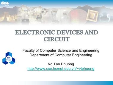 Bài giảng Linh kiện và mạch điện tử - Chương 3: Field-Effect Transistor