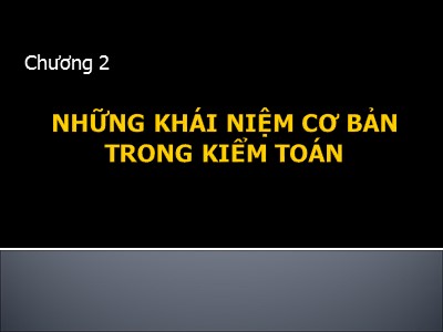 Bài giảng Lý thuyết về kiểm toán - Chương 2: Những khái niệm cơ bản trong kiểm toán