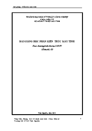 Bài giảng môn Kiến trúc máy tính