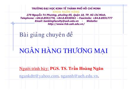 Bài giảng Ngân hàng thương mại - Trần Hoàng Ngân