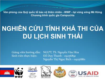 Bài giảng Nghiên cứu tính khả thi của du lịch sinh thái