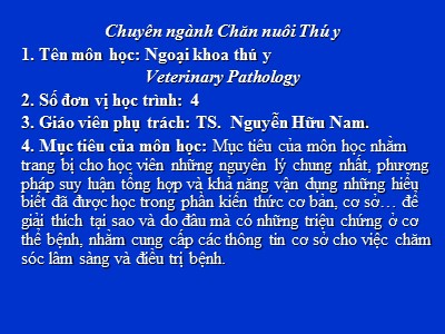 Bài giảng Ngoại khoa thú y - Nguyễn Hữu Nam