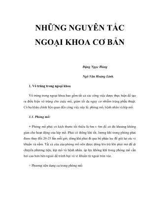 Bài giảng Những nguyên tắc ngoại khoa cơ bản - Đặng Ngọc Hùng