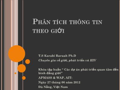 Bài giảng Phân tích thông tin theo giới