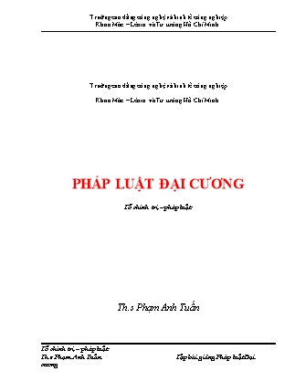 Bài giảng Pháp luật đại cương - Phạm Anh Tuấn