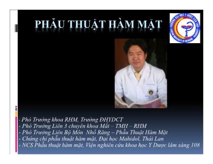 Bài giảng Phẫu thuật hàm mặt