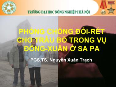 Bài giảng Phòng chống đói-rét cho trâu bò trong vụ đông-xuân ở Sa Pa - Nguyễn Xuân Trạch