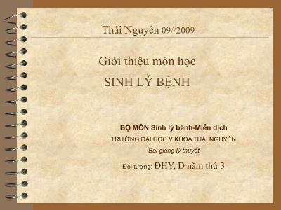 Bài giảng Sinh lý bệnh