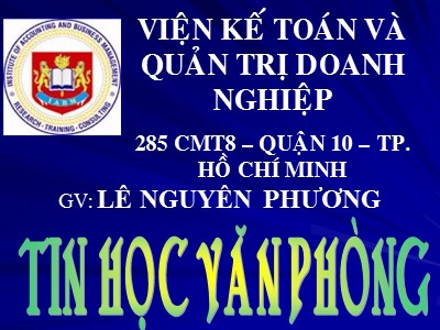 Bài giảng Tin học văn phòng - PowerPoint