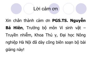 Bài giảng Vi khuẩn học thú y - Virus dại - Nguyễn Bá Hiền