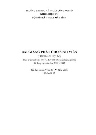 Bài giảng Vi xử lý-Vi điều khiển