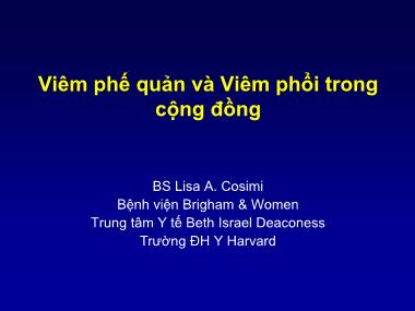 Bài giảng Viêm phế quản và Viêm phổi trong cộng đồng