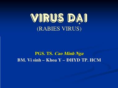 Bài giảng Virus dại (Rabies Virus) - Cao Minh Nga