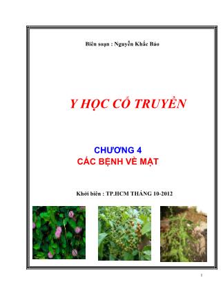 Bài giảng Y học cổ truyền - Chương 5: Các bệnh về mật