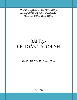 Bài tập Kế toán tài chính - Trần Thị Phương Thảo