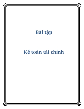 Bài tập Kế toán tài chính