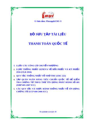 Bộ sưu tập tài liệu Thanh toán quốc tế