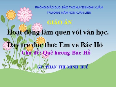 Giáo án Hoạt động làm quen với văn học - Phan Thị Minh Huế