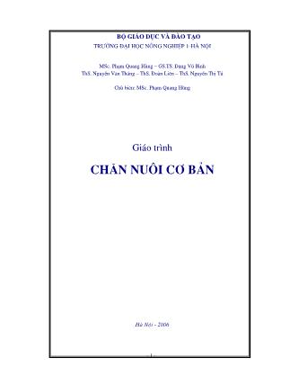 Giáo trình Chăn nuôi cơ bản - Phạm Quang Hùng