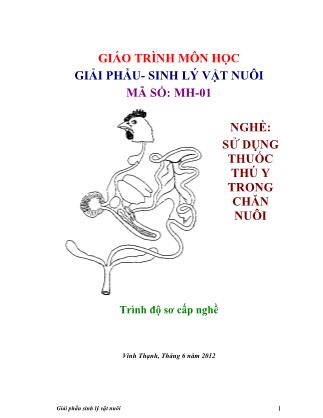 Giáo trình Giải phẫu vật sinh lý vật nuôi