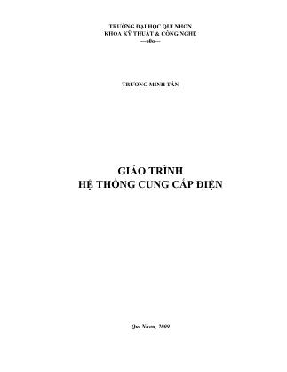 Giáo trình Hệ thống cung cấp điện - Trường Minh Tấn