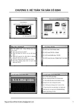 Giáo trình Kế toán doanh nghiệp - Chương 5: Kế toán tài sản cố định - Nguyễn Quốc Nhất