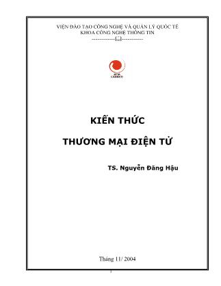 Giáo trình Kiển thức thương mại điện tử - Nguyễn Đăng hậu