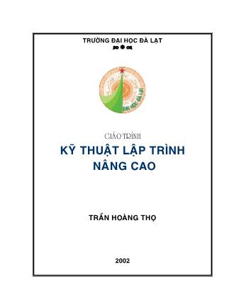 Giáo trình Kỹ thuật lập trình nâng cao - Trần Hoàng Thọ