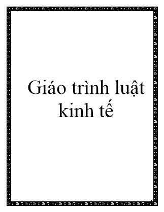 Giáo trình Luật kinh tế