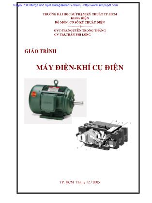 Giáo trình Máy điện-Khí cụ điện - Nguyễn Trọng Thắng