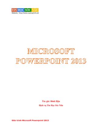 Giáo trình Microsoft Powerpoint 2013 - Đình Hậu